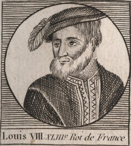 Ritratto di Luigi VIII (1187-1226) detto il Leone, re di Francia - Luigi VIII il Leone (1187-1226) Re di Francia dal 1223 al 1226 - incisione da 