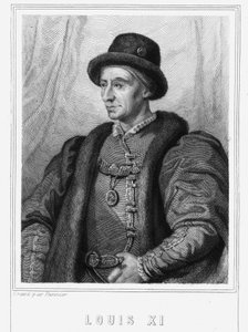 Ritratto di Luigi XI (1423 - 1483), Re di Francia - in "Histoire des Français" di Lavallée, incisione, sd