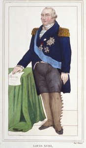 Ritratto di Luigi XVIII (1755 - 1824), Re di Francia incisione del 1830