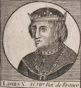 Ritratto di Luigi X il Testardo (1289-1316), Re di Francia - incisione da 
