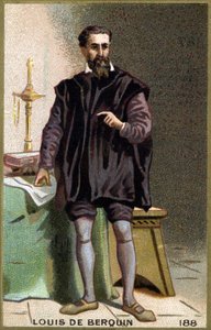 Ritratto di Louis de Berquin, cavaliere e umanista (cromolitografia del XIX secolo) da Unknown artist