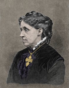 Ritratto di Louisa May Alcott (1832-1888), romanziera americana. Incisione a colori del XIX secolo