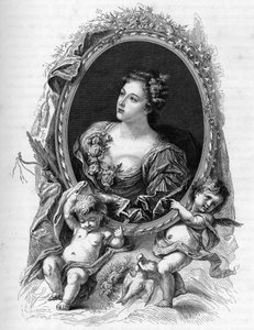 Ritratto di Marie-Madeleine (Marie Madeleine) de La Vieuville, contessa di Parabere (1693-1750) - Incisione del 1862 in "Le regine del mondo" dei nostri primi scrittori - Pubblicato sotto la direzione di JGD Armandaud da Unknown artist