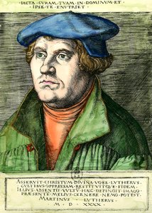 Ritratto di Martin Lutero, riformatore religioso tedesco da Unknown artist