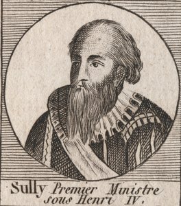 Ritratto di Massimiliano di Béthune (1559-1641), duca di Sully, ministro di Enrico IV - incisione da 