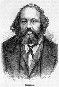 Ritratto di Mikhail Aleksandrovich Bakunin (1814 - 1876), rivoluzionario anarchico russo. Incisione del XIX secolo. da Unknown artist