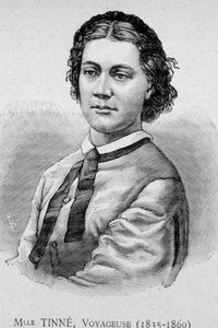 Ritratto di Miss Tinné, viaggiatrice (1835-1869) - incisione XIX secolo