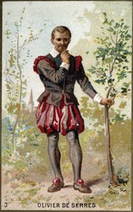 Ritratto di Olivier de Serres (1539 - 1619), agronomo francese. Cromolitografia del XIX secolo. da Unknown artist