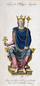 Ritratto di Filippo Augusto sul suo trono - da un documento del 13° secolo da Unknown artist