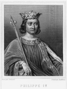 Ritratto di Filippo IV il Bello (1268 - 1314), Re di Francia - in "Histoire des Français" di Lavallée, incisione, sd da Unknown artist