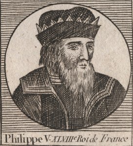 Ritratto di Filippo V il Lungo (1294-1322), Re di Francia - incisione da 