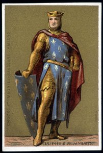 Ritratto di Filippo Augusto in abito da combattimento - cromolitografia, fine XIX secolo da Unknown artist