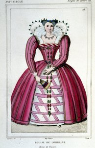 Ritratto della Regina Luisa di Lorena (1553 - 1601), moglie di Enrico III. Incisione del 1830. da Unknown artist