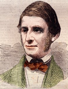 Ritratto di Ralph Waldo Emerson (1803-1882), saggista, filosofo, poeta americano. Incisione in "The Illustrated London News" del 20 marzo 1858