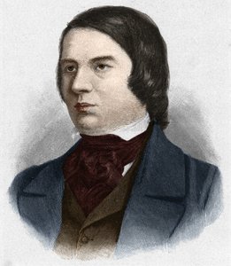 Ritratto di Robert Schumann (1810-1856), compositore tedesco. basato su un disegno di Mengel. da Unknown artist