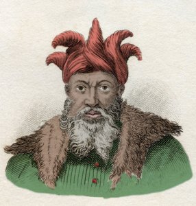 Ritratto di Saladino (1138-1193) (Salah al Din Yusuf al-Ayyubi) comandante militare contro le Crociate in Egitto. Incisione del XIX secolo