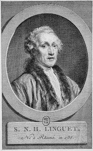 Ritratto di Simon Nicolas Henri Linguet (1736 - 1794). Incisione della fine del XIX secolo in 