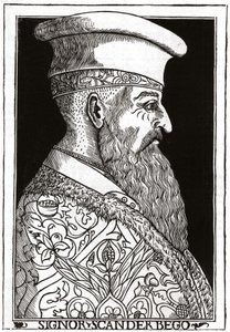 Ritratto di Skanderbeg (o Scanderbeg) (1403 - 1468), guerriero albanese