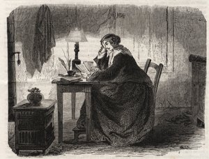 Ritratto di Sophie Germain (1776-1831) matematica francese (Ritratto di Marie-Sophie Germain matematica, fisica e filosofa francese) - incisione del 1860 da Unknown artist