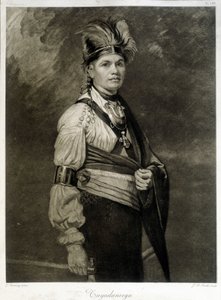 Ritratto di Tayadaneega (o Thayendanega), capo della tribù Mohawk (gruppo indiano nordamericano, membro della Federazione Irochese) da Unknown artist