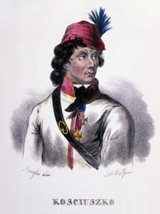 Ritratto di Thaddeus (Tadeusz) Kosciuszko, soldato polacco (1746-1817). Incisione del XIX secolo da Unknown artist