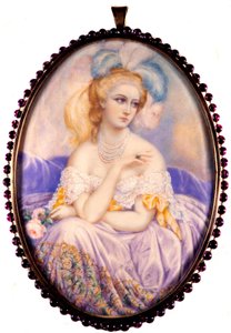 Ritratto della Contessa di Castiglione (1837-1899) (Virginia Elisabetta Luisa Carlotta Antonietta Teresa Maria Oldoini). Miniatura su avorio da Unknown artist