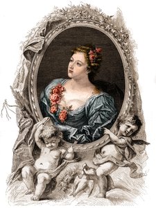 Ritratto di Teofano, imperatrice bizantina del X secolo. Incisione del XIX secolo