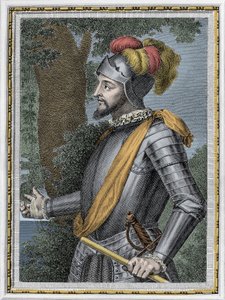 Ritratto di Vasco Núñez de Balboa, conquistador spagnolo (1475-1517) - Incisione XIX secolo da Unknown artist