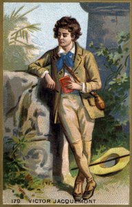 Ritratto di Victor Jacquemont (1801 - 1832), botanico e viaggiatore francese. Cromolitografia del XIX secolo da Unknown artist