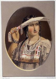 Ritratto di un indiano misto - in "Wandering of an artist among the indians of north america" di Paul Kane, Longmans & Roberts, Londra da Unknown artist