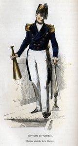 Ritratto di un capitano di nave. In "Histoire générale de la marine" di Van Tenac da Unknown artist