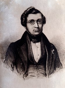 Ritratto del compositore inglese Adolphe Adam. Incisione. XIX secolo Bologna, civico museo bibliografico