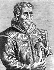 Ritratto del pittore italiano Michelangelo Buonarroti noto come Michelangelo da Unknown artist