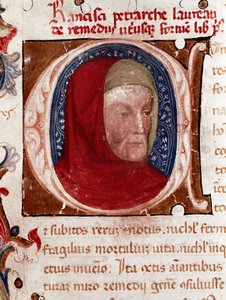Ritratto del poeta italiano Francesco Petrarca (1304-1374) (dettaglio) da Unknown artist