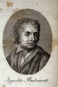 Ritratto del poeta Ippolito Pindemonte, amico di Ugo Foscolo. Incisione del XIX secolo da Unknown artist
