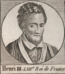 Ritratto del re di Francia Enrico III (1551-1589) - Ritratto di Enrico III (1551-89) re di Francia - incisione da 