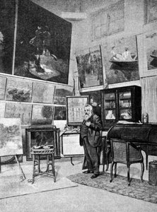 Ritratto del pittore Claude Monet (1840 - 1926) nel suo studio