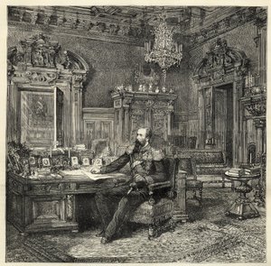 Principe Alessandro di Bulgaria (1857-1893), nel suo studio - Alessandro di Battenberg - Ritratto di Alessandro I di Bulgaria o Alessandro di Battenberg (1857-1893) nel suo studio - 1886 da Unknown artist