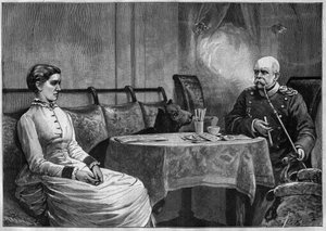 Principe Otto von Bismarck (1815-98) e sua moglie, Johanna (1824-94) - incisione 1887 da Unknown artist