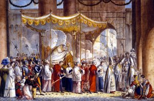 Processione a Roma nel 1835 di Papa Gregorio XVI (1765 - 1846).