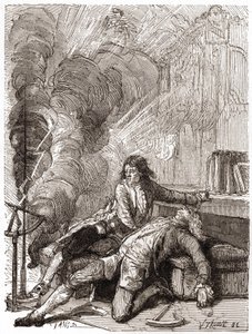 Professor Georges Guillaume Richmann (1711-1753) morto nel suo laboratorio a seguito di un esperimento con un elettrometro da Unknown artist