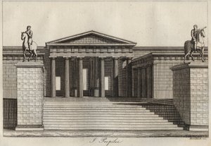 Propilei (Propilei) (acropoli di Atene) incisione da “Usi e Costumi di Tutti i Popoli dell
