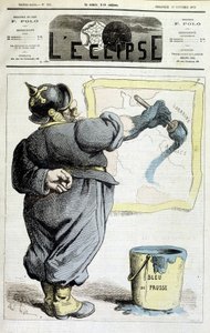 Soldato prussiano che traccia i confini dell