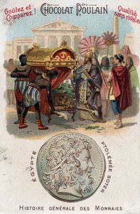 Tolomeo I Soter fece seppellire Alessandro Magno. Cromolitografia della fine del XIX secolo. Collezione privata. da Unknown artist
