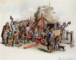 Equitazione pubblica in Gran Bretagna - litografia, inizi XIX secolo da Unknown artist