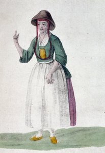 Donna quacchera - disegno, inizio XIX secolo da Unknown artist