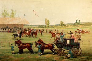 Campi di corsa. Cromolitografia a colori fine XIX secolo. Parigi, Arti Decorative da Unknown artist