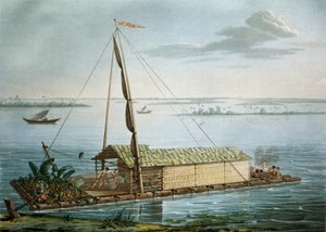 Zattera sul fiume Guayaquil, Ecuador da Unknown artist