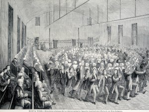 Processione religiosa degli Shakers a New York. Illustrazione del XIX secolo da Unknown artist