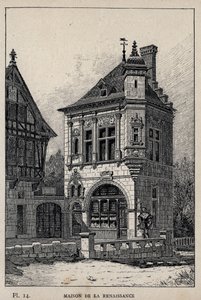 Casa rinascimentale - incisione del 1889 in "Storia dell